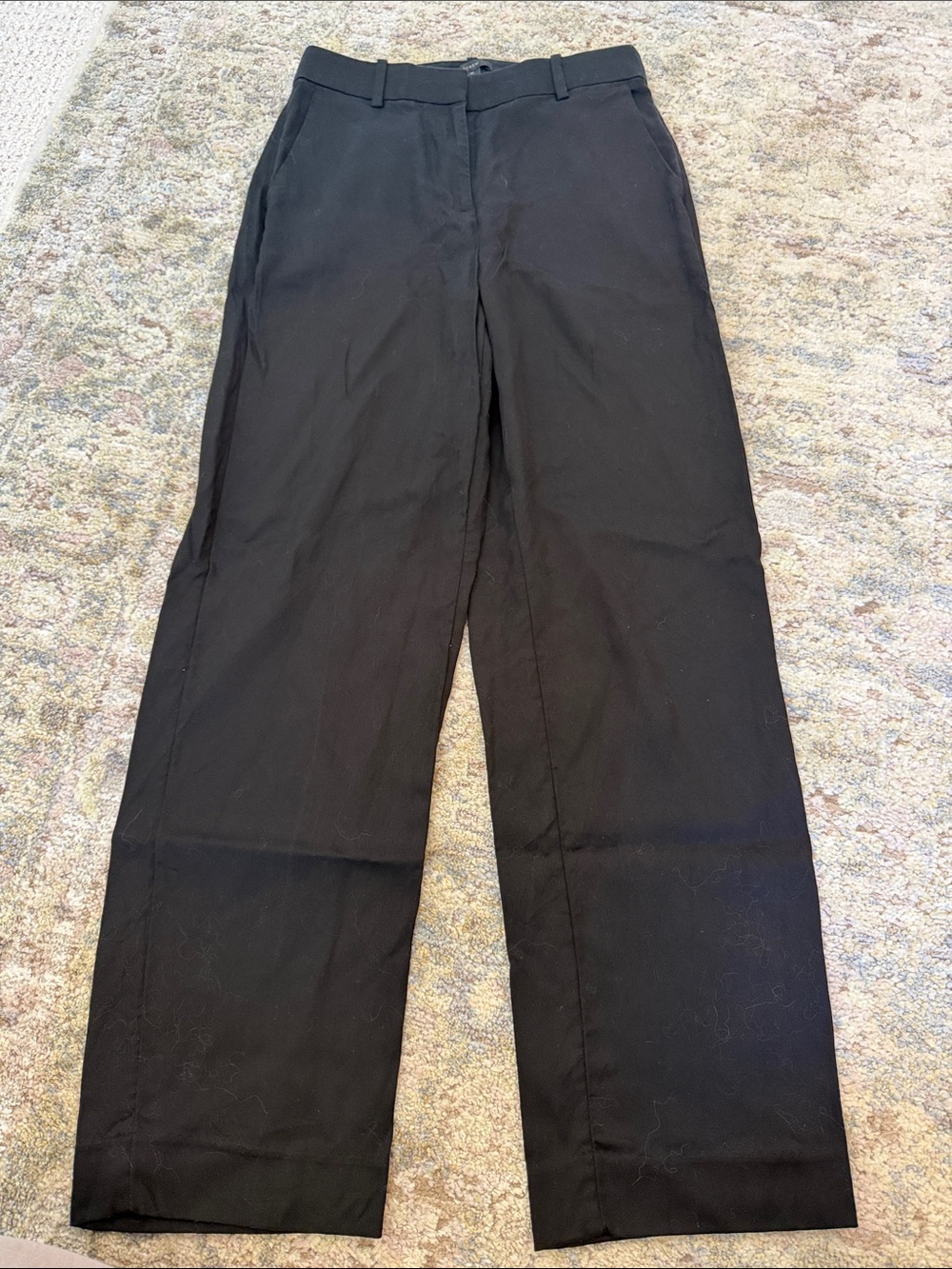 J. Crew Women's Black Straight-Leg Trousers